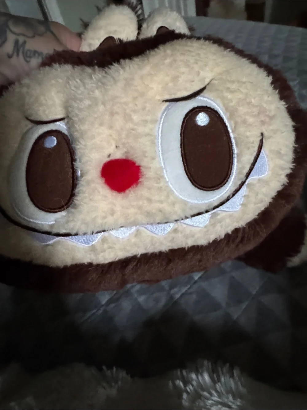 Real Labubu plush pillow doll- Brown and Cream with bar code limited edition